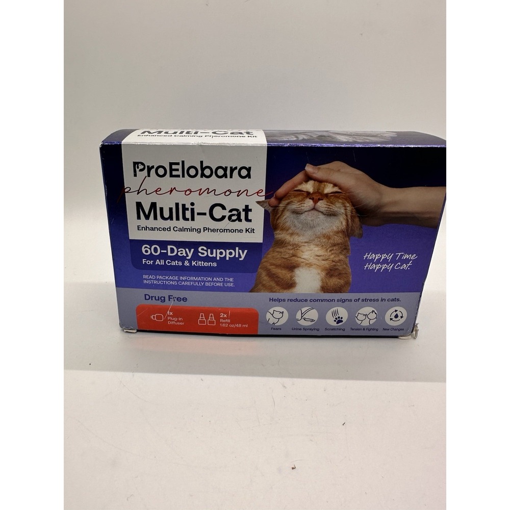 ProElobara Multi-Cat Calming Pheromone Kit 60-Day Supply Plug-In & Refills NEW